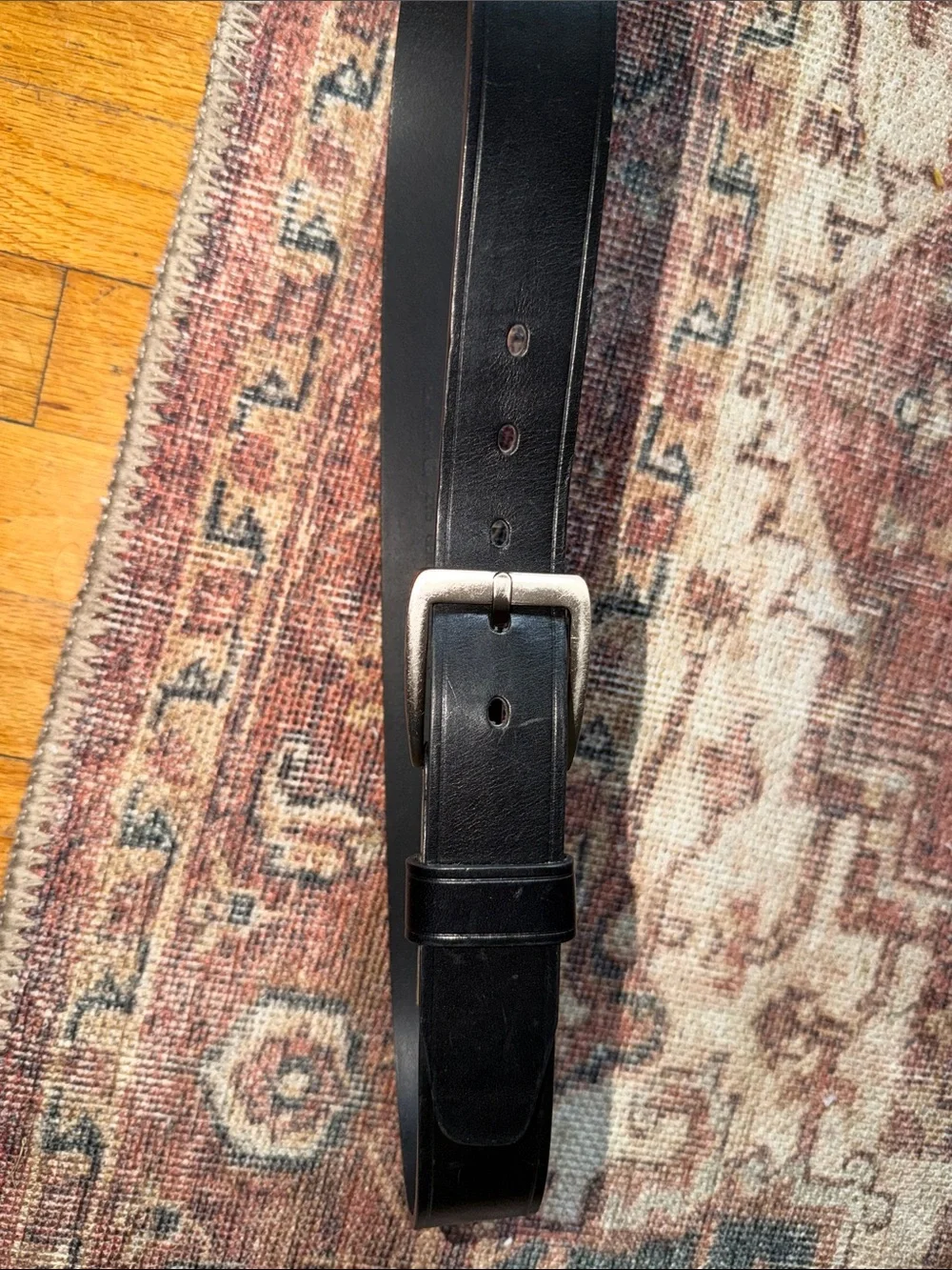Carhartt Black Leather Belt with Silver Buckle size 34